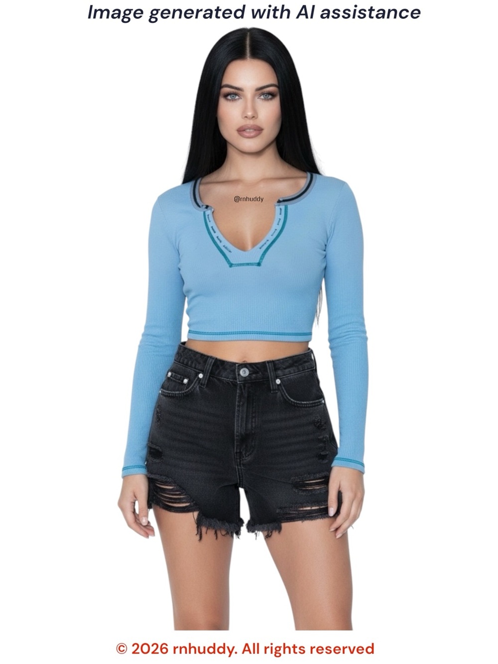 UO Out From Under XS baby blue seamless long sleeve crop top